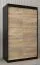 120 cm de large Armoire à portes coulissantes avec 2 portes | 5 casiers | 2 tringles à vêtements | Couleur: Noir Abbildung
