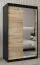 120 cm de large Armoire à portes coulissantes avec 2 portes | 5 casiers | 2 tringles à vêtements | Couleur: Noir Abbildung