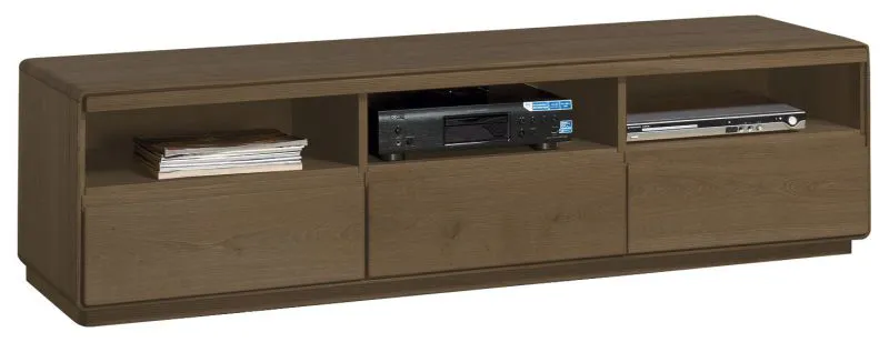 Meuble TV Fazenda 11 | Chêne partiellement massif | Finition brun foncé | 47 x 177 x 50 cm