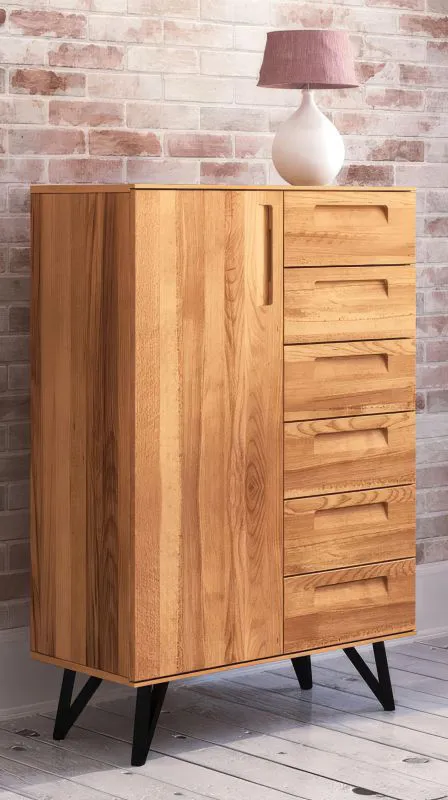 Commode Masterton 14 en bois de hêtre massif huilé - Dimensions : 140 x 91 x 45 cm (H x L x P)