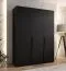 Armoire à portes battantes / Penderie / Couleur : Noir / 3 portes / Poignées : Noir / 2 compartiments / 2 tringles à vêtements / Dimensions : 150 x 52 x 202 cm / Fonction Soft-Close