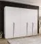 Armoire / Couleur : Blanc / 5 portes / 3 compartiments / Poignées : Cachemire / 3 tringles à vêtements/ Fonction Soft-Close / Dimensions : 250 x 52 x 202 cm / Chants ABS