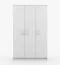 Armoire à portes battantes / Penderie de 1,2 mètre de large / 192 x 120 x 50 cm / Blanc / Smolikas 124 / 3 portes / 9 compartiments / Tringle à vêtements / Unicolore