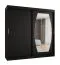 Armoire à portes coulissantes Musala 19 noir | 2 m large | miroir intégré | 2 tringles | 10 compartiments