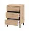 Table de chevet / 3 tiroirs / Couleur : Chêne Artisan / Design moderne / Bords ABS / Dimensions : 48 x 40 x 71 cm / Table de nuit / Pieds : Noir