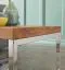 Table d'appoint en bois véritable / Table basse Apolo 183, Couleur : Sheesham / Chrome - Dimensions : 40 x 60 x 60 cm (H x L x P), Fait main en bois massif de Sheesham