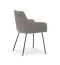 Chaise de salle à manger rembourrée / Couleur : Gris / Noir / Bonne finition / Tissu chenille / Dimensions : 53 x 55 x 82 cm / Pieds antidérapants / Construction robuste