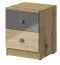 Armoire de bureau Sirte 09, Couleur : Chêne / Blanc / Gris brillant - Dimensions : 50 x 40 x 40 cm (H x L x P)