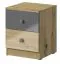 Caisson de bureau Sirte 09 | Chêne, blanc et gris brillant | 50 x 40 x 40 cm | Design moderne