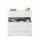 Commode chambre ado Lede 11 | Gris / Blanc | 90 x 85 x 40 cm | Design moderne et fonctionnel