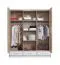 Armoire à portes battantes / armoire Beerzel 01, couleur : chêne / blanc - Dimensions : 230 x 204 x 60 cm (H x L x P)