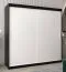 200 cm de large Armoire à portes coulissantes avec 2 portes | 10 casiers | 2 tringles à vêtements | Couleur: Blanc / Noir Abbildung