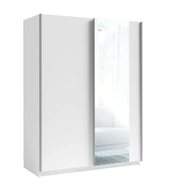 Armoire avec mirroir, Couleur: Blanc - Dimensions: 198 x 180 x 60 cm (H x L x P) Abbildung