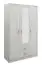 Armoire à portes battantes / armoire Sidonia 02, couleur : blanc chêne - 200 x 123 x 53 cm (H x L x P)