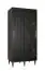 Armoire à portes coulissantes au design moderne Jotunheimen 122, couleur : noir - Dimensions : 208 x 100,5 x 62 cm (H x L x P)