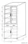 Vitrine Ciomas 27, couleur : Chêne de Sonoma / gris - Dimensions : 190 x 76 x 40 cm (H x L x P)
