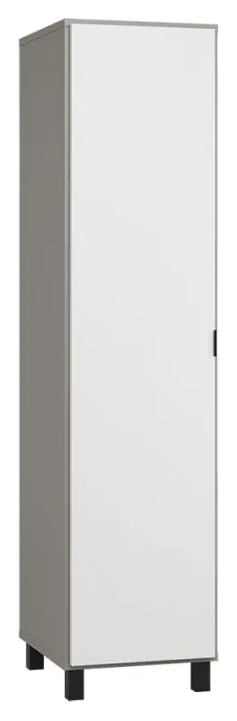 Armoire à portes battantes / armoire Pantanoso 37, couleur : gris / blanc - Dimensions : 195 x 47 x 57 cm (H x L x P)