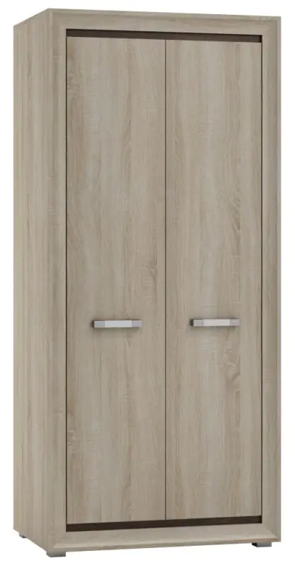 Armoire à portes battantes / armoire Kundiawa 36, couleur : chêne sonoma clair / chêne sonoma foncé - Dimensions : 200 x 90 x 58 cm (H x L x P)