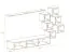Meuble-paroi lumineux Volleberg 11, couleur : chêne wotan / blanc - dimensions : 140 x 260 x 40 cm (h x l x p), avec trois vitrines suspendues