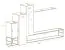 Meuble-paroi Salon suspendu Valand 31, couleur : gris - dimensions : 150 x 240 x 40 cm (h x l x p), avec fonction push-to-open