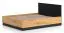 Lit d'appoint / Lit double avec sommier à lattes relevable Dagali 13, très stable, Couleur : Chêne / Noir, Surface de couchage : 160 x 200 cm (L x l), Protections d'angle en ABS