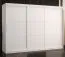 Armoire noble avec trois portes Liskamm 21, Couleur : Blanc mat - Dimensions : 200 x 250 x 62 cm (h x l x p), avec 10 compartiments et deux tringles à vêtements