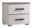 Chambre à coucher - set complet A Zemun, 5 pièces, Couleur : Chêne gris / Chêne blanc, une armoire, un lit double, une commode, deux tables de nuit