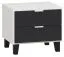 Table de chevet Vacas 16 | Blanc / Noir | LED Touch | 2 tiroirs | 40 x 45 x 40 cm