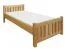 Lit simple / lit d'appoint en hêtre massif, naturel 107, sommier à lattes inclus - Dimensions 80 x 200 cm
