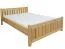 Lit double / lit d'appoint en pin massif naturel 65, sommier à lattes inclus - 160 x 200 cm