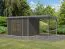 Abri de jardin en bois, toit rapporté avec coins renforcés de métal, épicéa gris terra/gris aluminium, toit en tôle trapézoïdale résistant aux intempéries, porte à double battant, 6,35 m².