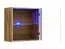 Mur de salon avec éclairage LED Balestrand 283, Couleur : Chêne Wotan / Blanc - Dimensions : 180 x 280 x 40 cm (H x L x P), avec grand espace de rangement