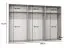 Armoire à portes battantes / Couleur : Noir / 6 portes / 3 tringles à vêtements / Chants ABS / Poignées : Noir / Dimensions : 300 x 52 x 202 cm / Fonction Soft-Close / 3 compartiments