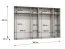 Armoire à portes battantes / penderie / Couleur : Cachemire / 2 portes à miroir / 4 compartiments / Poignées : cachemire / 4 tringles à vêtements / Dimensions : 300 x 52 x 202 cm / Chants ABS