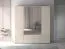 Armoire large Petkula 23 | 2 portes miroir | Beige clair | Design lamelles moderne | 2 m de large | 2 tiroirs | Soft-Close