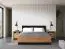 Lit d'appoint / Lit double avec sommier à lattes relevable Dagali 13, très stable, Couleur : Chêne / Noir, Surface de couchage : 160 x 200 cm (L x l), Protections d'angle en ABS