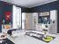 Chambre de jeunes - Bureau Burdinne 09, Couleur : Blanc / Chêne / Gris - Dimensions : 76 x 125 x 55 cm (H x L x P)