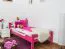 lit d'enfant / lit d'adoléscent(e) "Easy Premium Line" K1/2n, en hêtre massif verni rose - couchette : 90 x 190 cm