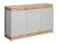 Commode / Sideboard Asheim 06, Couleur : Gris / Chêne Artisan - Dimensions : 91 x 150 x 40 cm (H x L x P), avec six compartiments