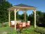 Pavillon / Pergola avec poteaux, en bois de sapin nordique, raboté, surface au sol : 7,8 m², Toit en toile, épaisseur des madriers 40 mm, dimensions : 300 x 300 cm