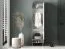 Armoire / Deux portes / Dimensions : 54 x 34 x 198 cm / Système de fermeture Soft-Close / Chêne Cremona / Cachemire / Tringle coulissante / 3 compartiments / Chants en ABS