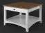 Table basse Lagopus 08 en pin massif blanc et brun | 90 x 90 x 51 cm | Rangement pratique