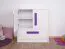 Chambre d'enfant - Commode Walter 08, couleur : blanc brillant / violet - 85 x 80 x 40 cm (H x L x P)