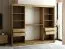 Armoire à portes coulissantes / Penderie Borgis 06B, Couleur : Chêne Artisan / Noir mat - Dimensions : 200 x 250 x 62 cm (H x L x P)