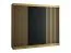 Armoire à portes coulissantes / Penderie Borgis 06A, Couleur : Chêne Artisan / Noir mat - Dimensions : 200 x 250 x 62 cm (H x L x P)