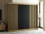 Armoire à portes coulissantes / Penderie Borgis 06A, Couleur : Chêne Artisan / Noir mat - Dimensions : 200 x 250 x 62 cm (H x L x P)