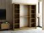 Armoire à portes coulissantes / Penderie Borgis 05B, Couleur : Chêne Artisan / Noir mat - Dimensions : 200 x 200 x 62 cm (H x L x P)