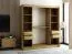 Armoire à portes coulissantes / Penderie Borgis 05B, Couleur : Chêne Artisan / Noir mat - Dimensions : 200 x 200 x 62 cm (H x L x P)