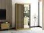 Armoire à portes coulissantes / Penderie Borgis 02C avec miroir, Couleur : Chêne Artisan / Noir mat - Dimensions : 200 x 120 x 62 cm (H x L x P)