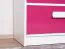 Chambre d'enfant - Armoire Walter 04, couleur : blanc / rose brillant - 191 x 40 x 40 cm (H x L x P)